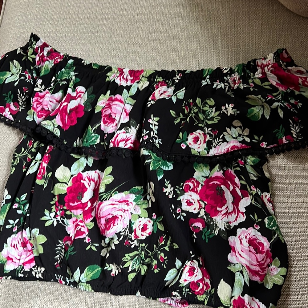 Woman’s off the shoulder crop top